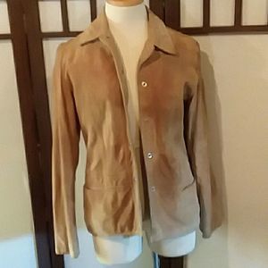 American Eagle Outfitters tan leather coat Med. Fully lined with 2 pockets